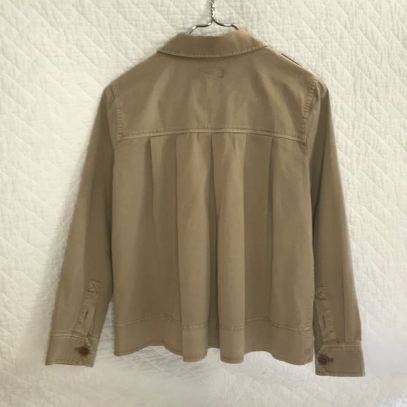 J Crew Tan Khaki Jacket pleated back. Size XXS. - Picture 4 of 5